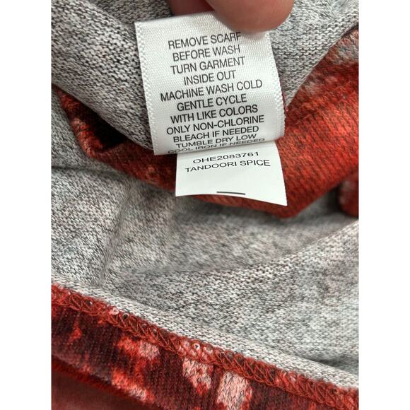 One World Womens Red Tie Dye Long Sleeve Tunic Top With Matching Scarf Size 2X - Picture 13 of 16